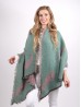 Feather Patterned Scarf w/ Fringe